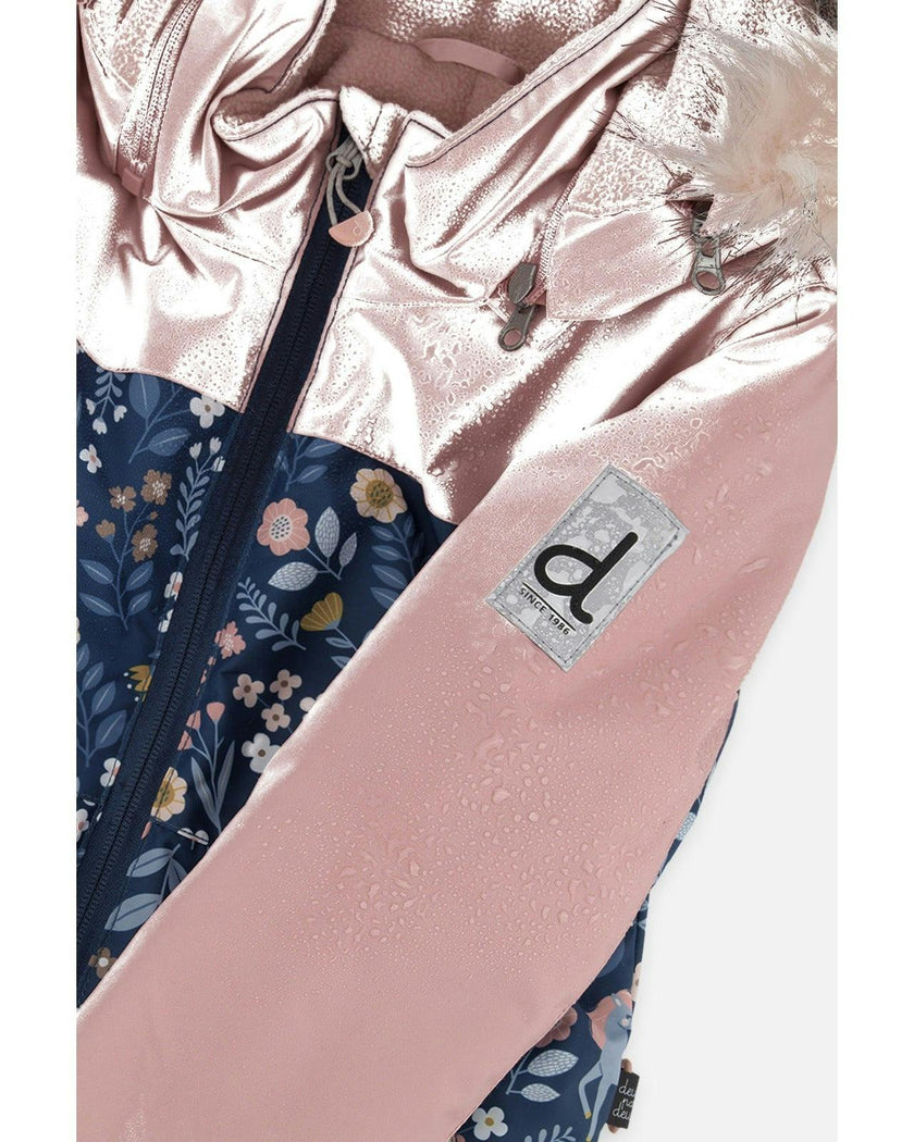 Kids One Piece Discover Snowsuit Blue and Pink Unicorn Print