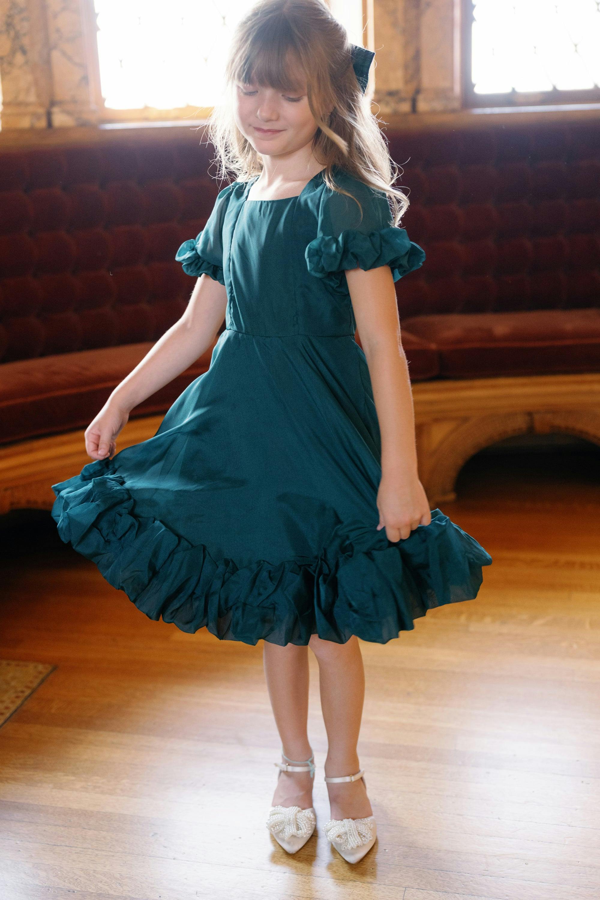 Mini Kendy Dress in Emerald