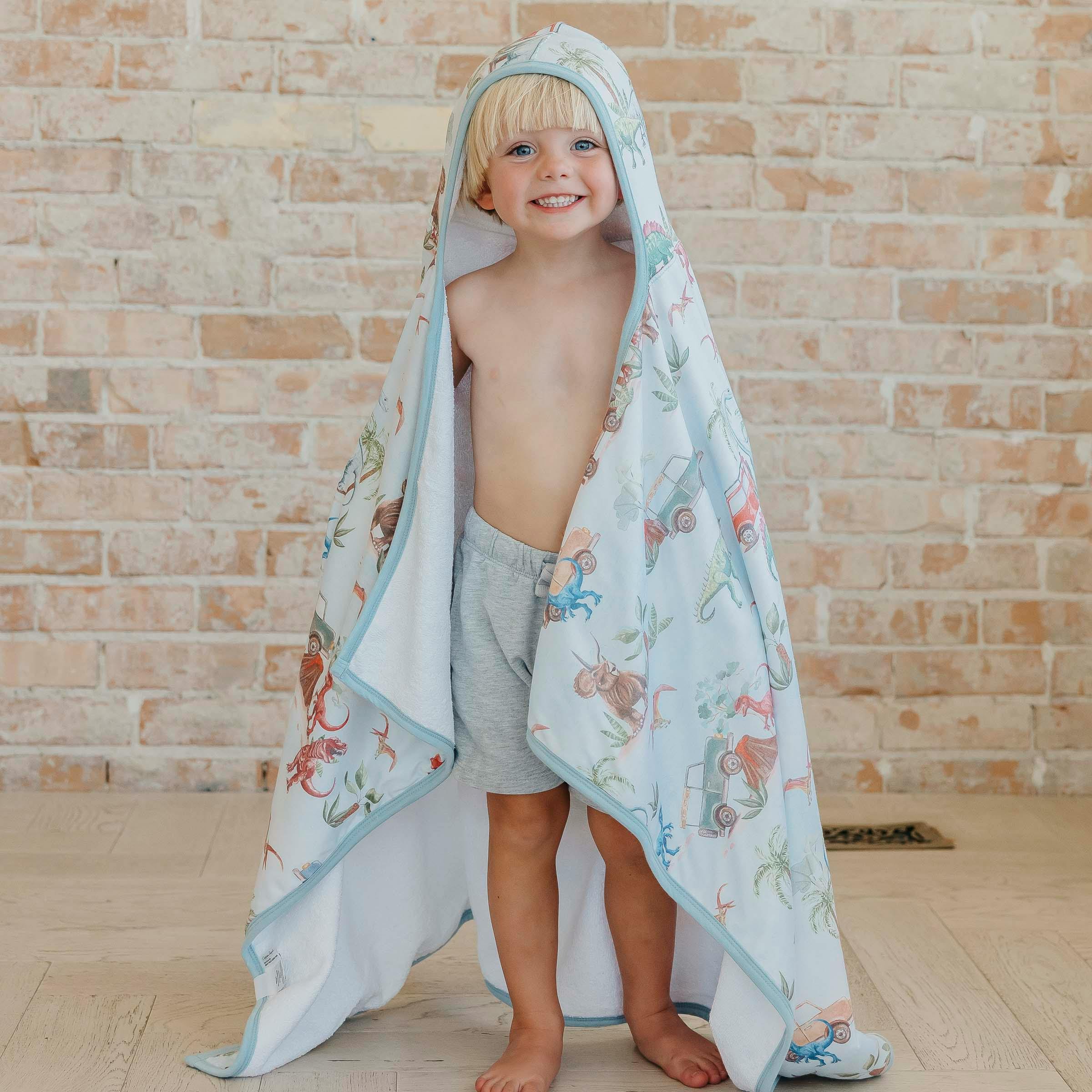 Premium Big Kid Hooded Towel - Dino Explorer
