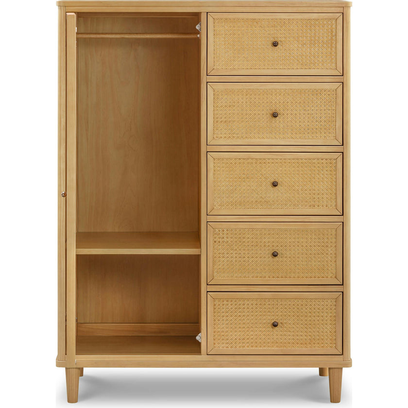 Marin with Cane Assembled Chifforobe in Honey/Honey Cane