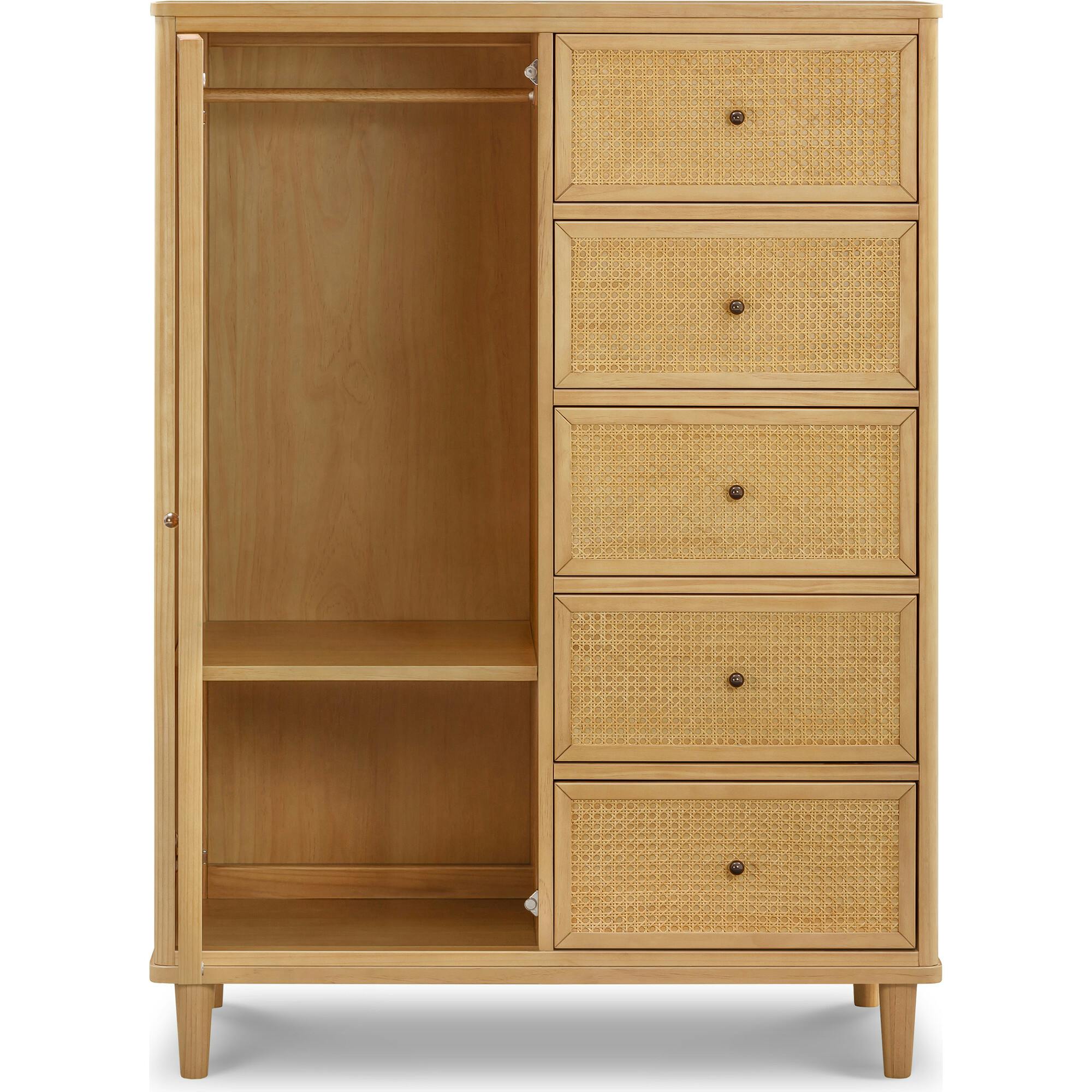 Marin with Cane Assembled Chifforobe in Honey/Honey Cane