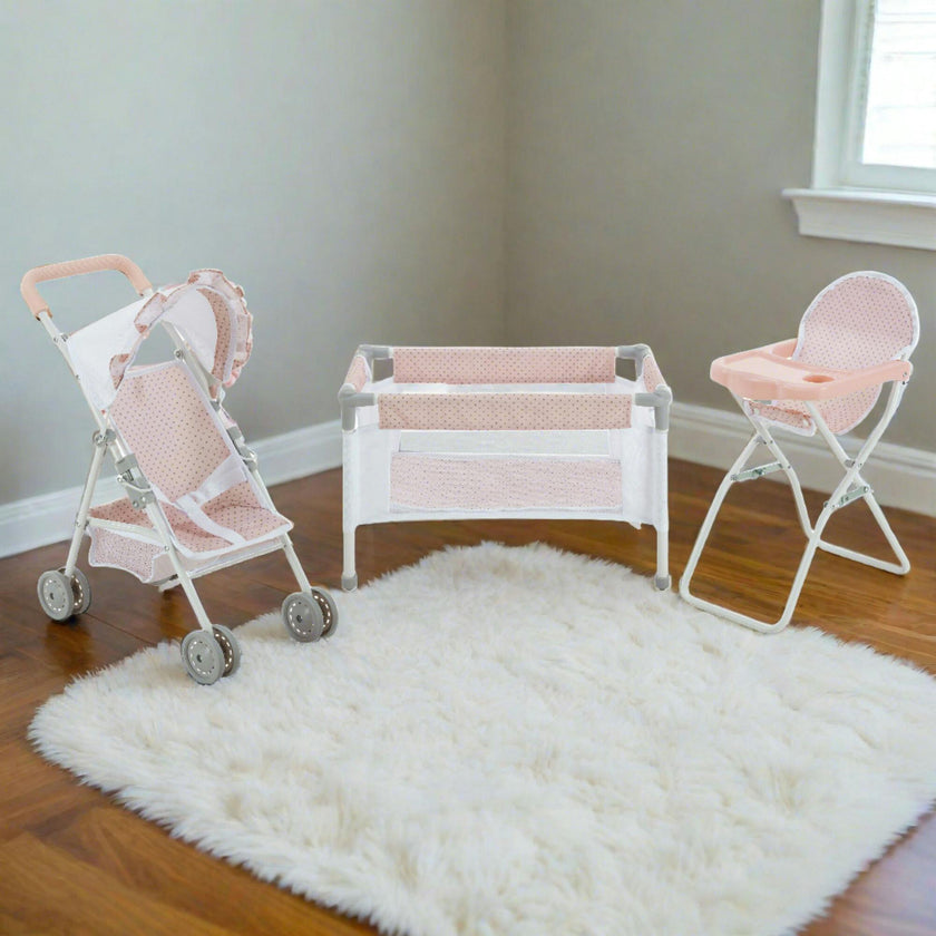 Olivia's Little World Baby Doll 3pc Nursery Set