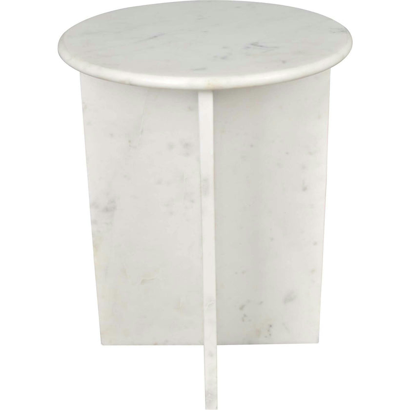 Javier 17.75" Contemporary Natural Marble Handmade X-Shaped End Table