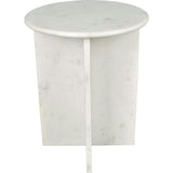 Javier 17.75" Contemporary Natural Marble Handmade X-Shaped End Table