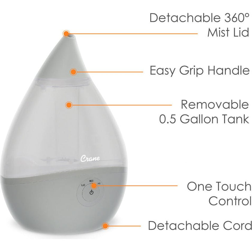 Droplet Cool-Mist Humidifier with Vapor Tray