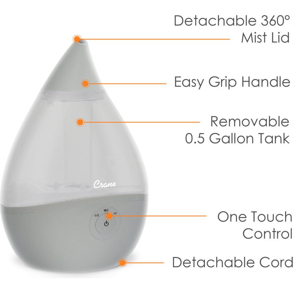 Droplet Cool-Mist Humidifier with Vapor Tray