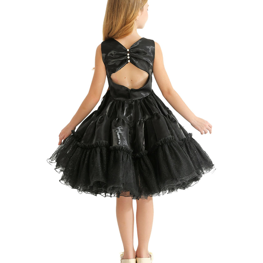 Black Sleeveless Bow Madrona Dress