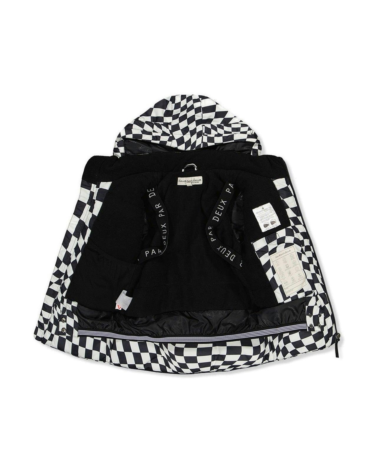 Two Piece Teknik Snowsuit White Checkered Print