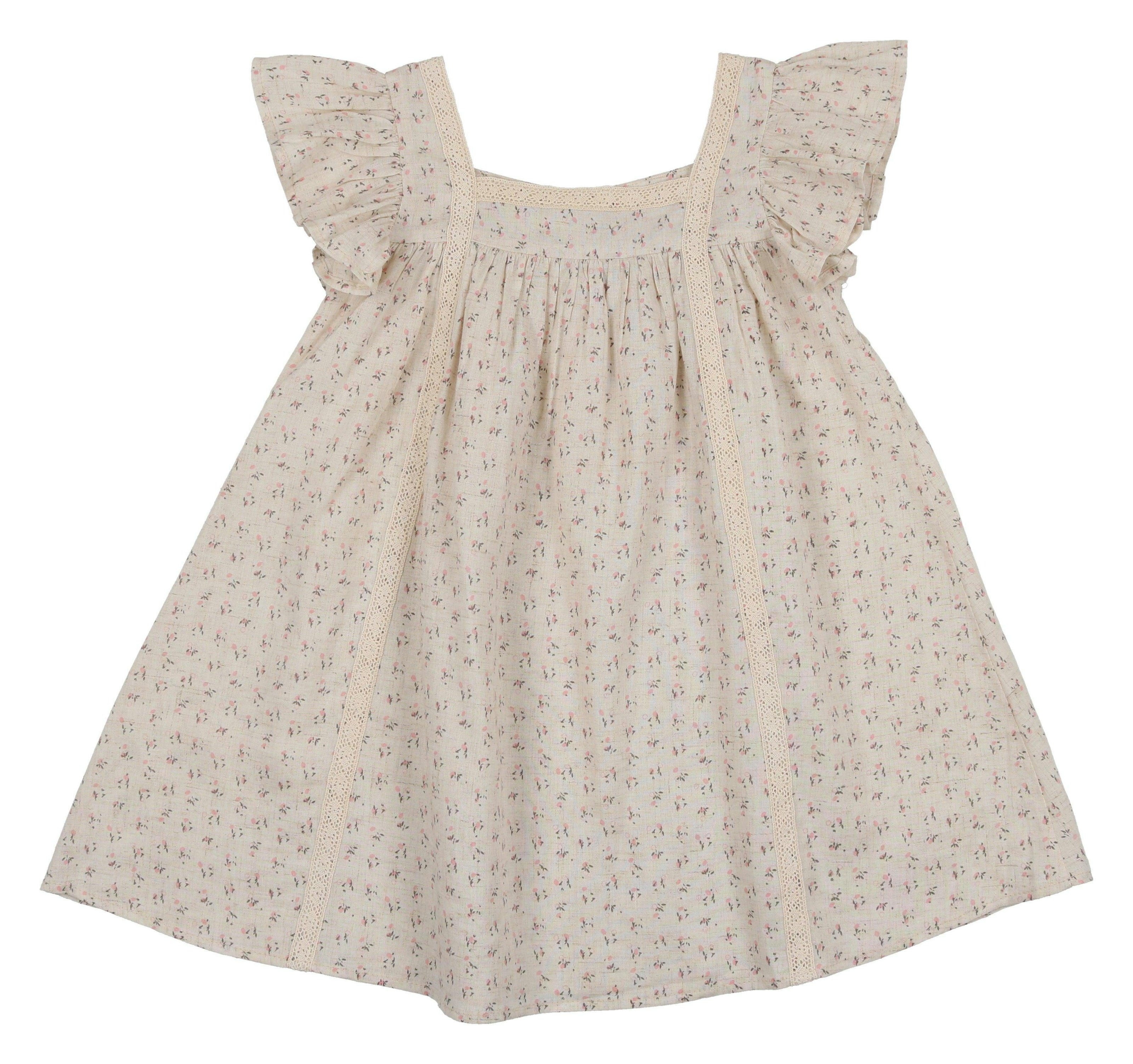Lemon Blossom Flutter Sleeve Dress