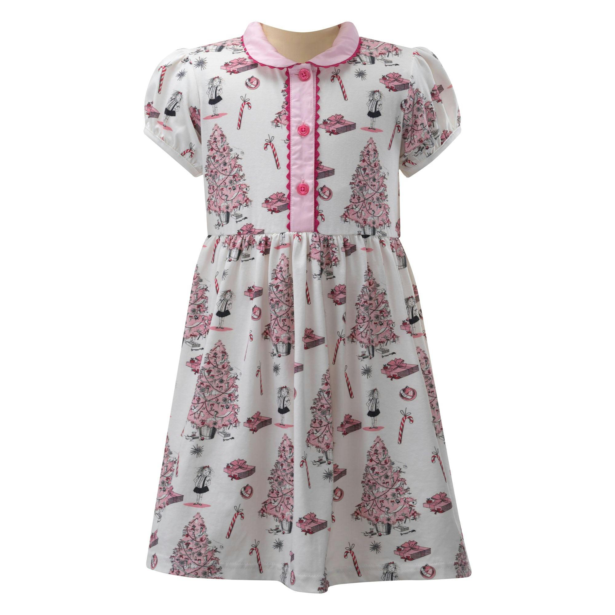 Eloise Christmas Tree Button-Front Dress