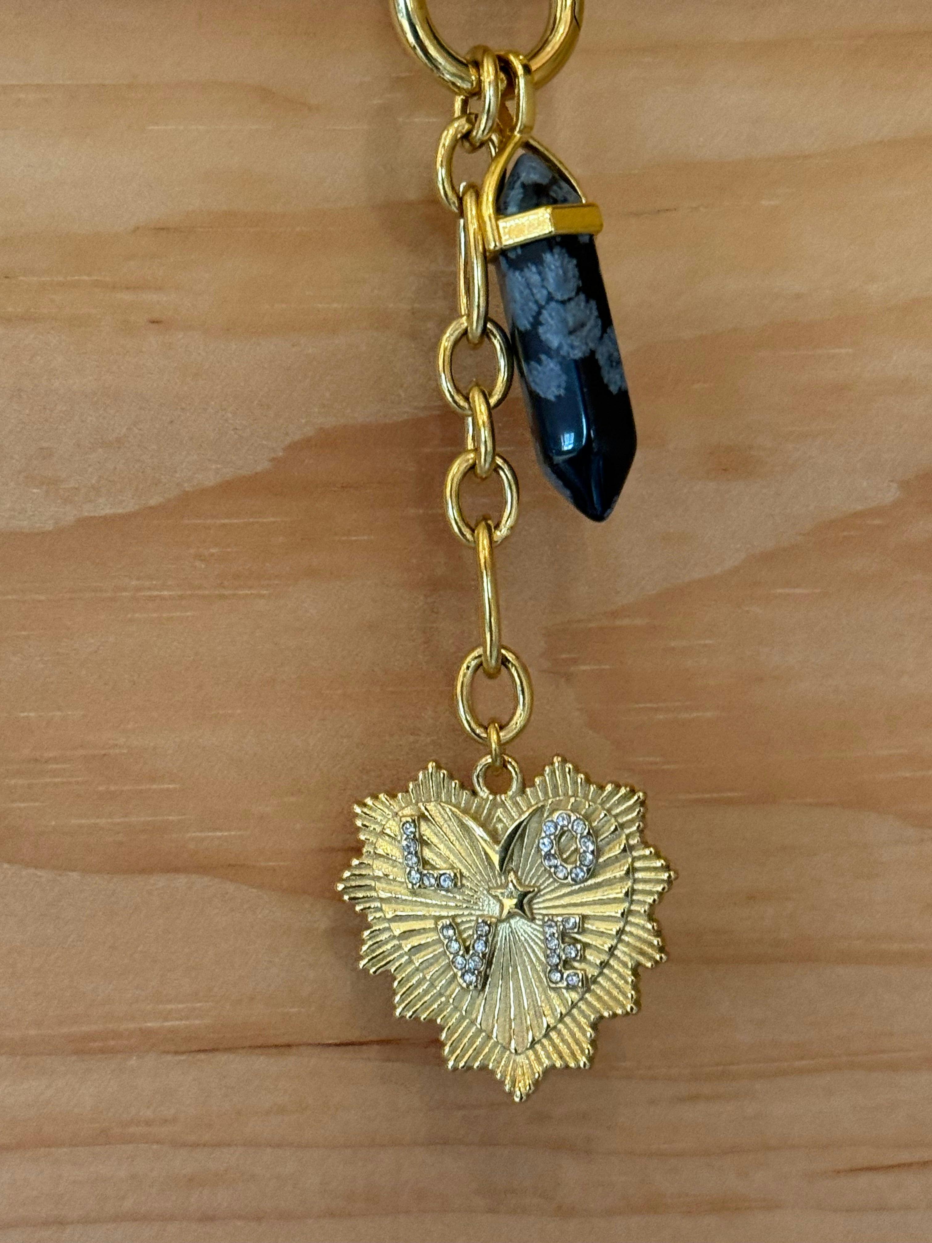 LIMITED EDITION LOVE & CRYSTAL CHARM NECKLACE