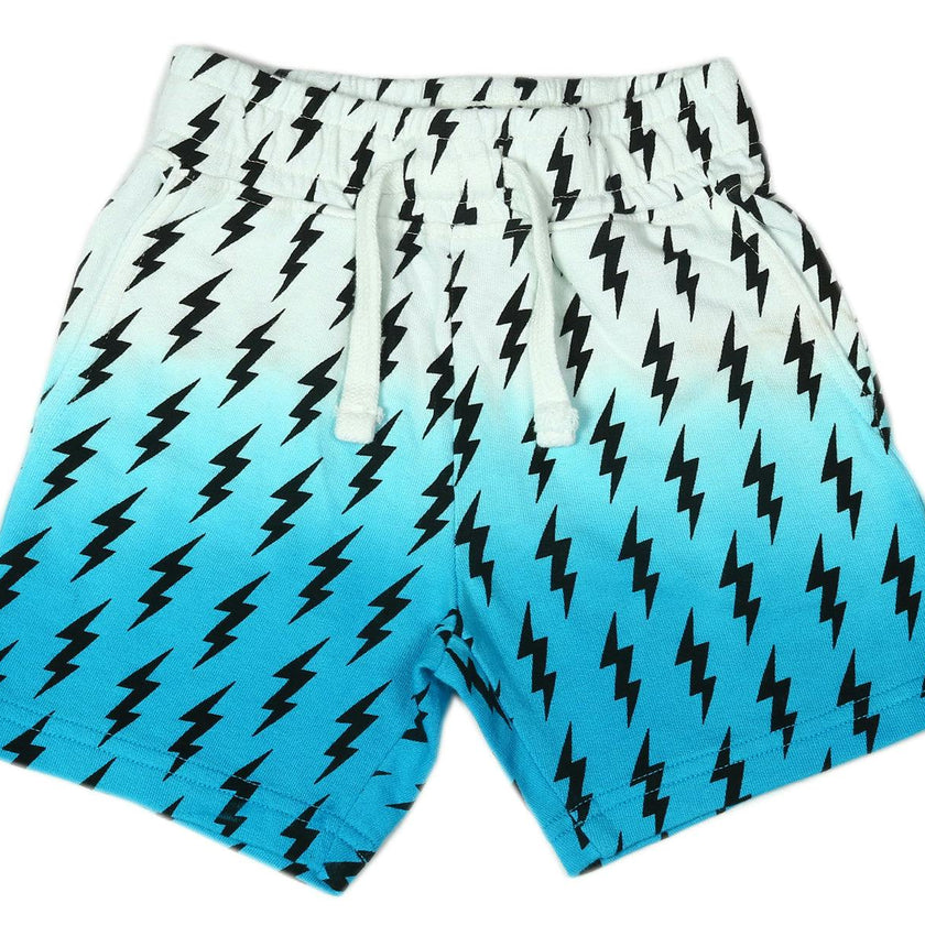Kids Dip Dye Sweat Shorts - Turq Bolts
