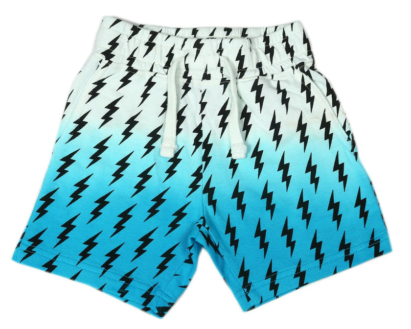 Kids Dip Dye Sweat Shorts - Turq Bolts