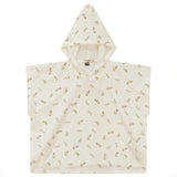 Printed Terry Poncho Beige/Cream