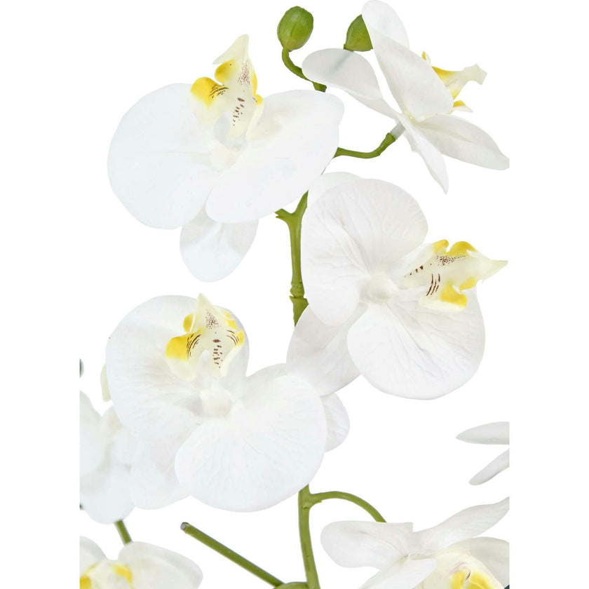 Artificial 4-Stem Phalaenopsis White Orchid