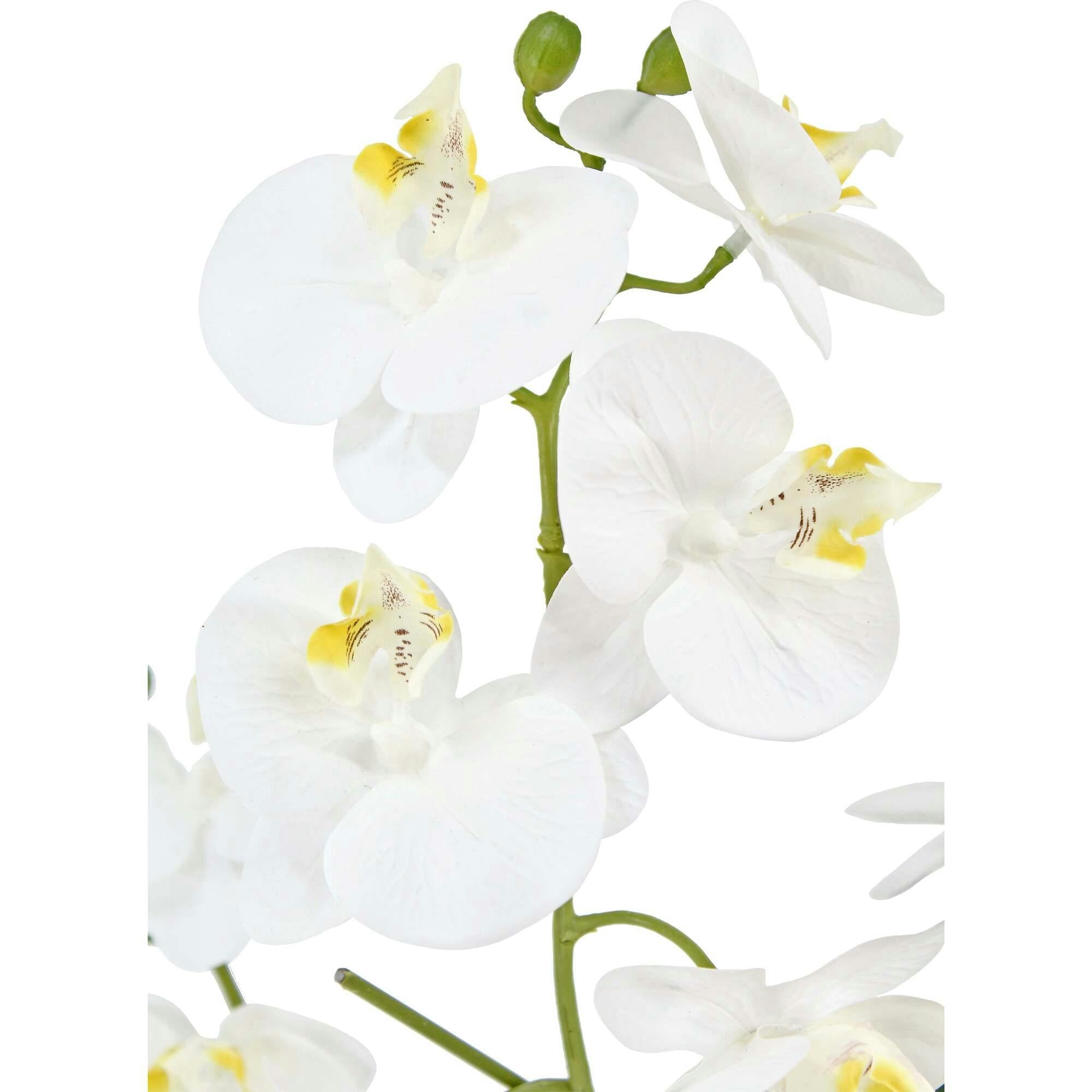 Artificial 4-Stem Phalaenopsis White Orchid