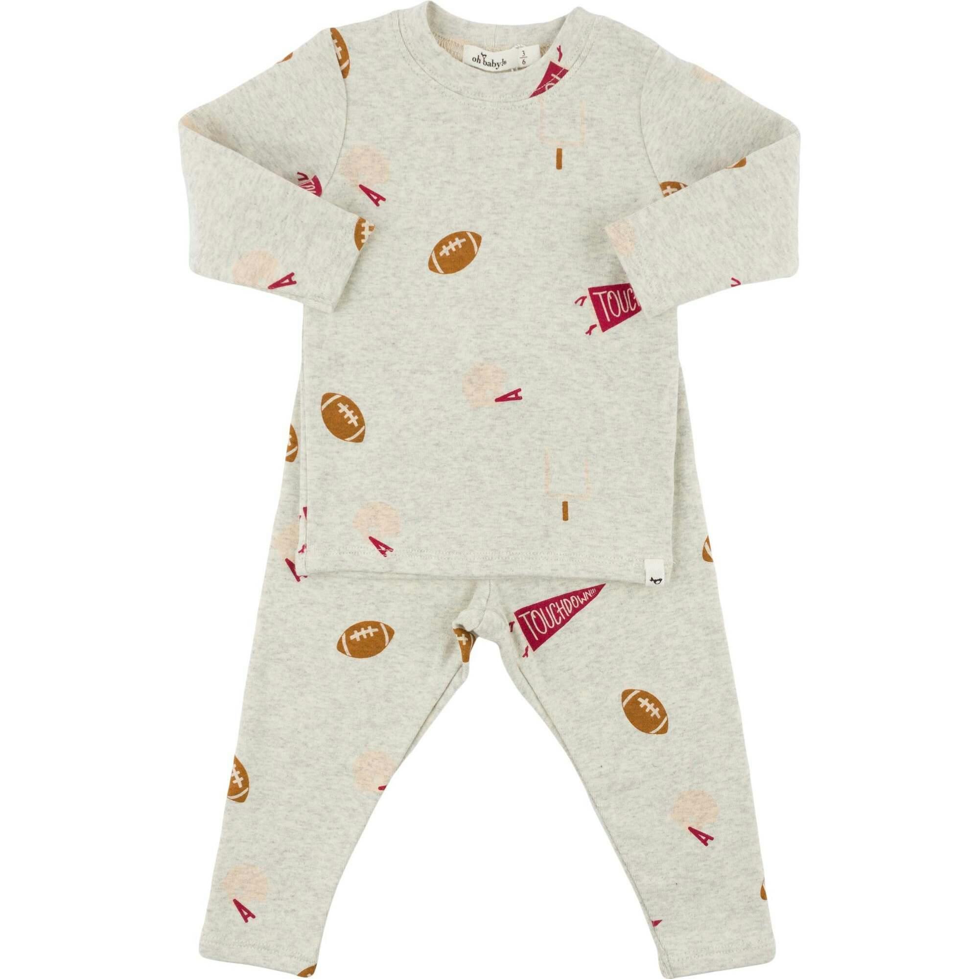 Football Print L/S 2pc Set