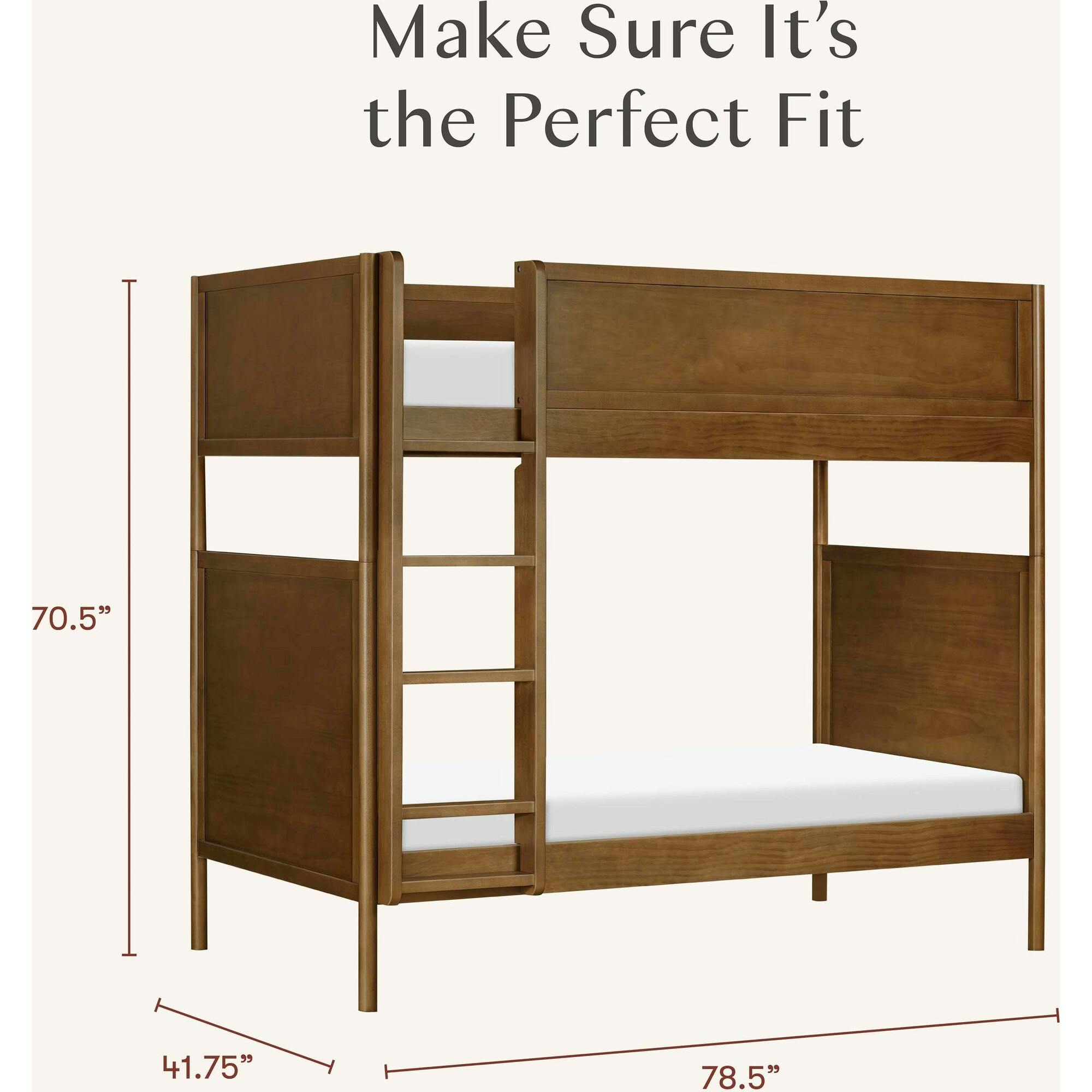 Bondi Convertible Bunk Bed in Natural Walnut