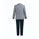 Blue Noah Plaid Blazer Suit Set with Shirt