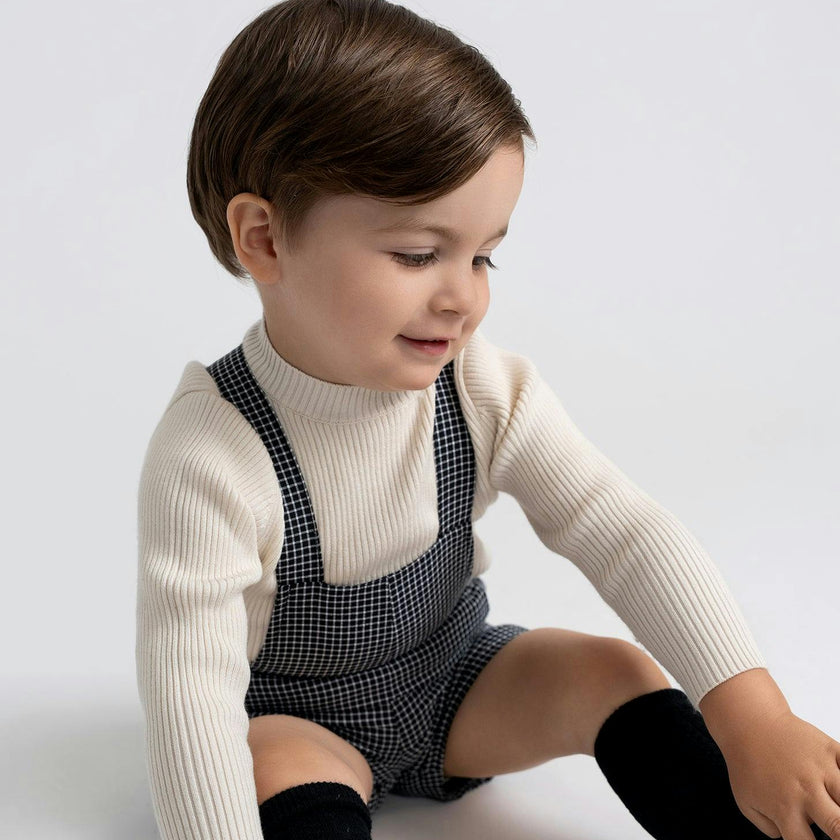 Checkered Overall Black