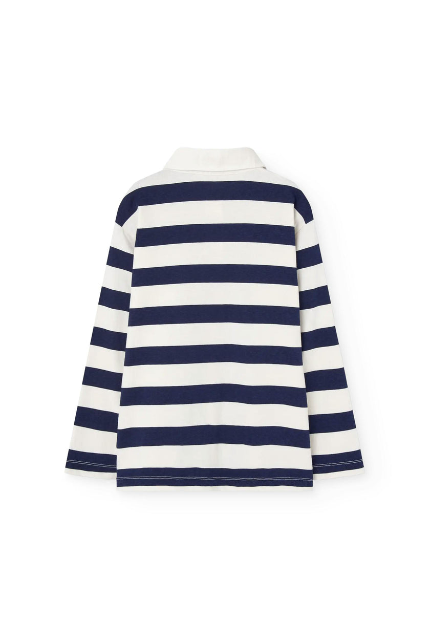 Navy Stripes Lionfish Polo Shirt