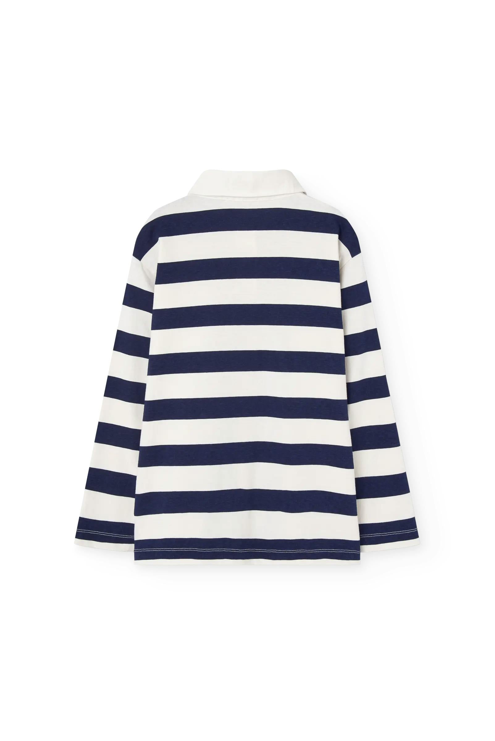 Navy Stripes Lionfish Polo Shirt