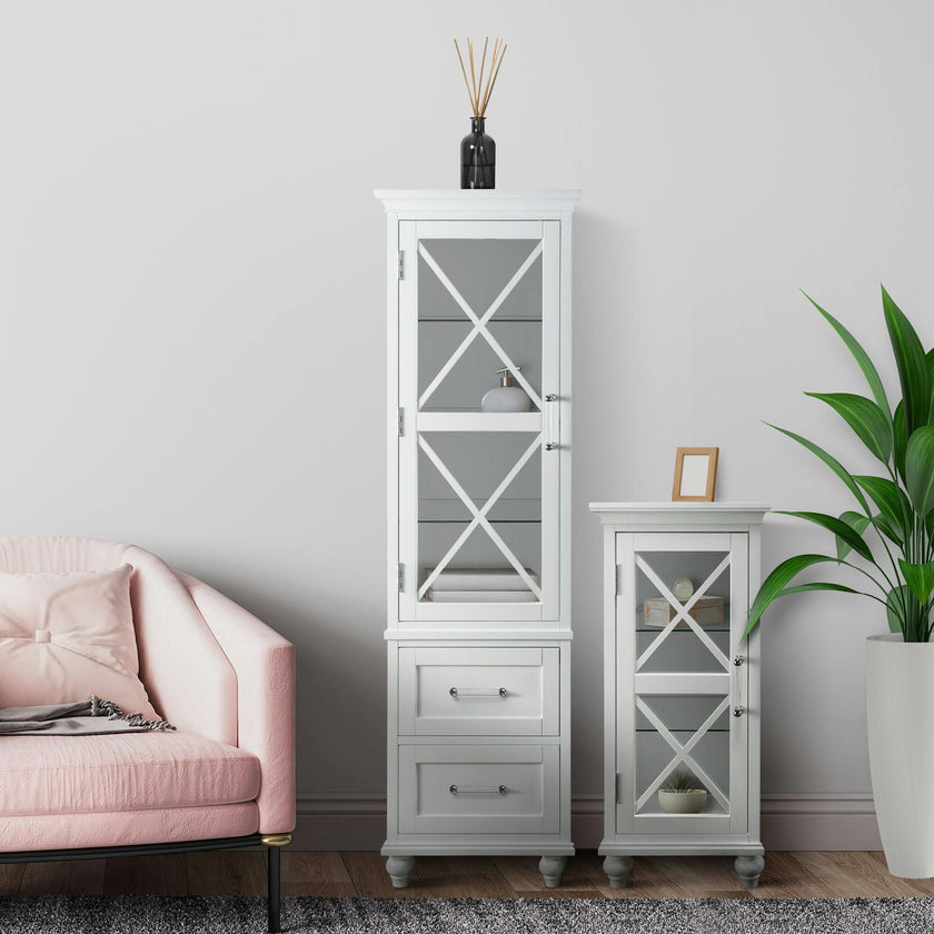 Blue Ridge Wooden Linen Tower Cabinet with Adjustable Shelves