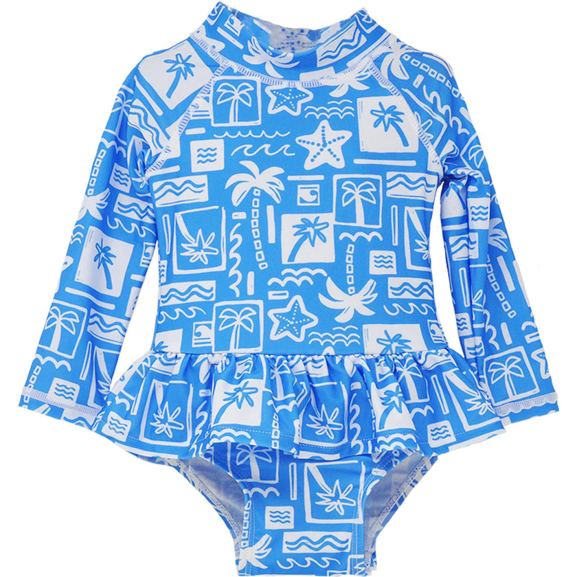 UPF 50+ Alissa Infant Ruffle Rash Guard Swimsuit - New