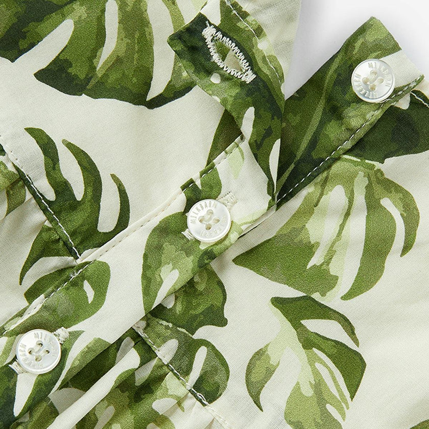 Island Leaf Ruffle Dress & Bloomers