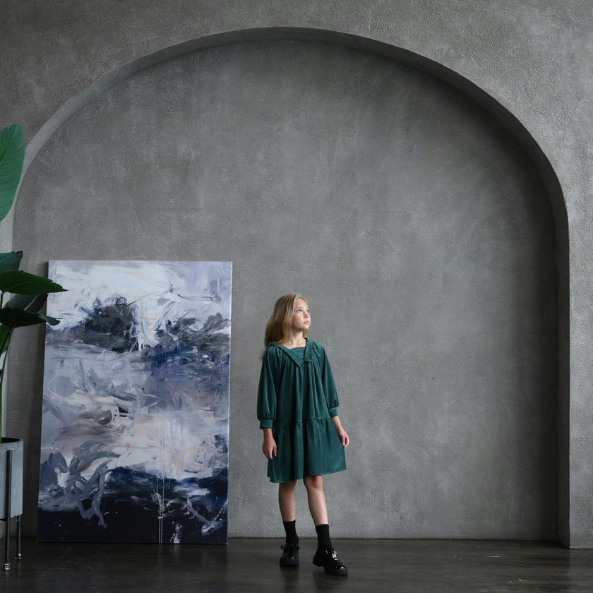 Isla dress (blue-sapphire velvet)