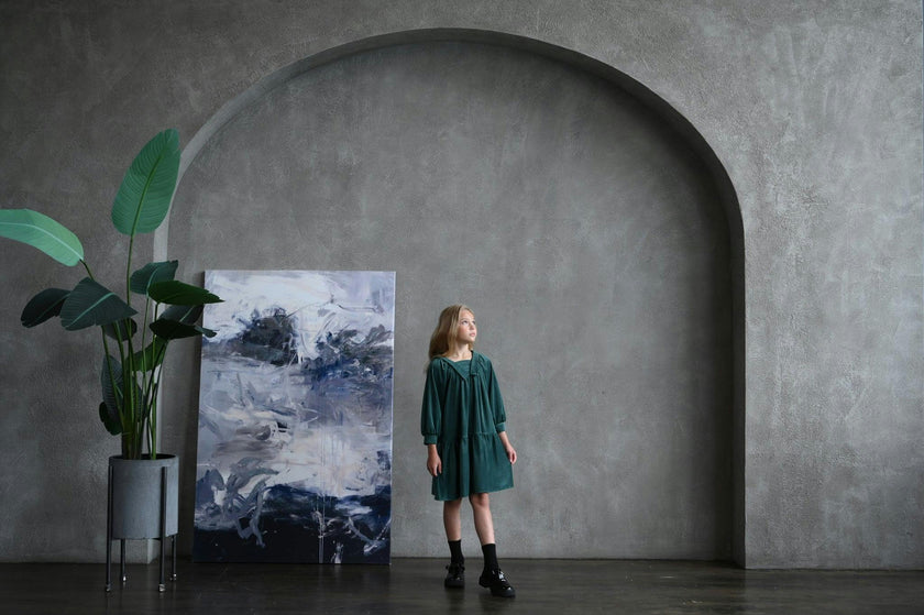Isla dress (blue-sapphire velvet)