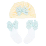 Teal Lace Bow and Yellow White Gift Set
