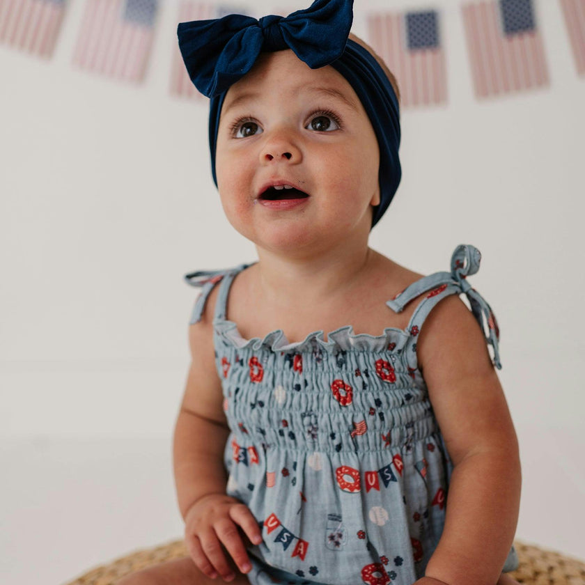 Baby Girl's Tie-Smocked Bodysuit