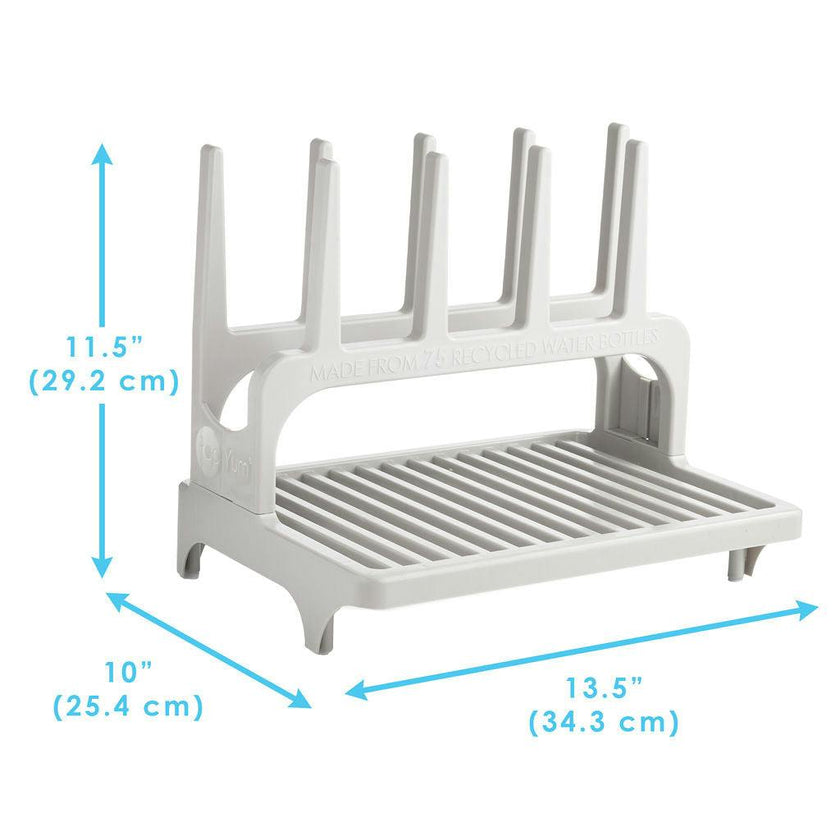 PopYum Seattle Gray Space Saving Drying Rack from 100% Recycled Bottles, countertop for Baby Bottle, Plastic Bags, Cups, Glass, tumblers, Compact