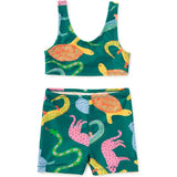 Tankini & Board Shorts Swim Set, Green