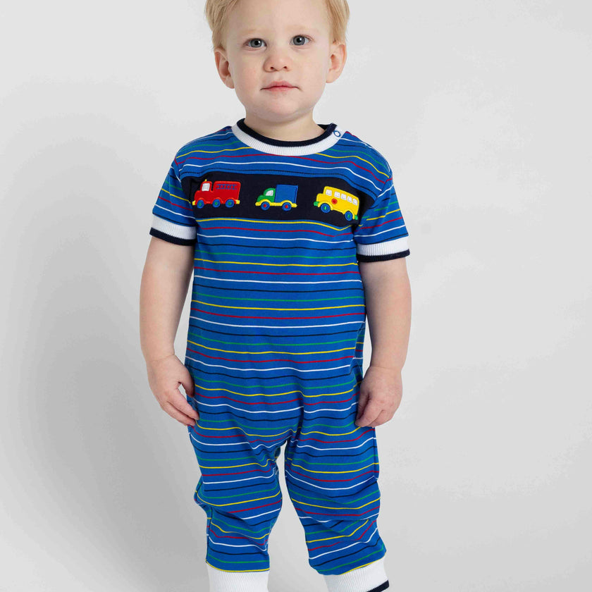 Stripe Knit Longall With Vehicles