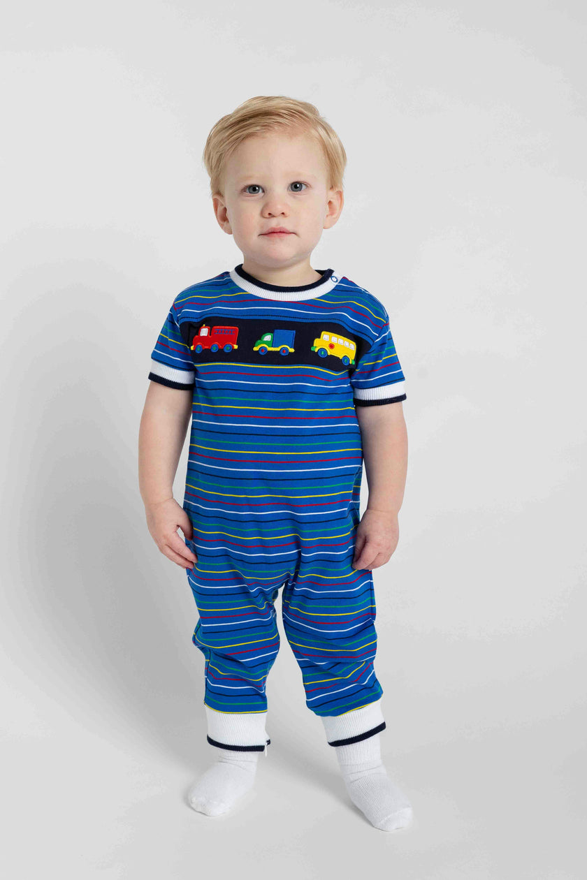 Stripe Knit Longall With Vehicles