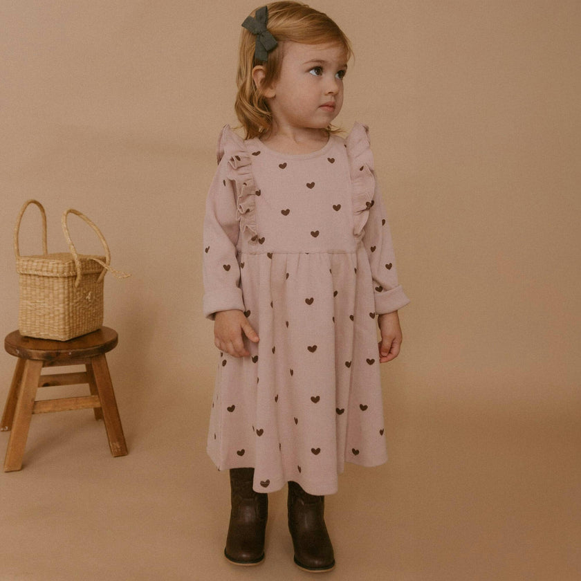 Organic Long Sleeve Ruffle Dress