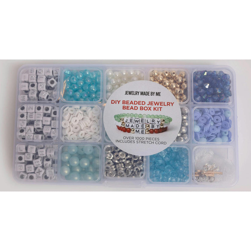 Winter Wonderland Blue Shimmer Beads Holiday Crafts DIY Letter Bead Kit