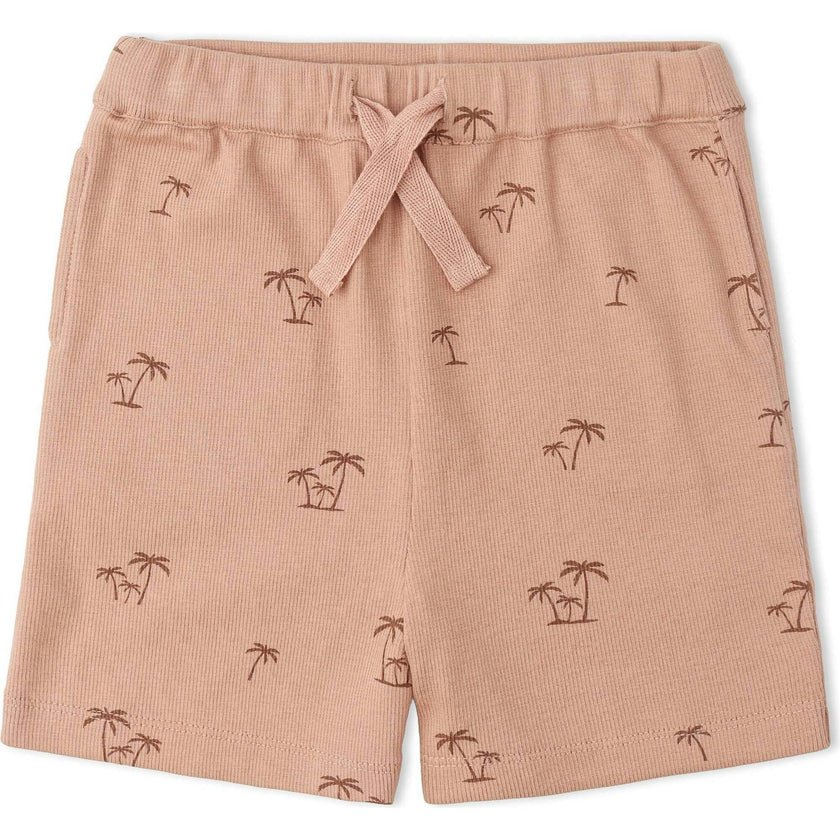 Organic Collar Tee & Shorts Set - Island Palm