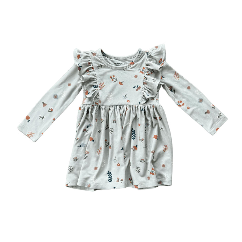 Girl's Long Sleeve Ruffle Dress