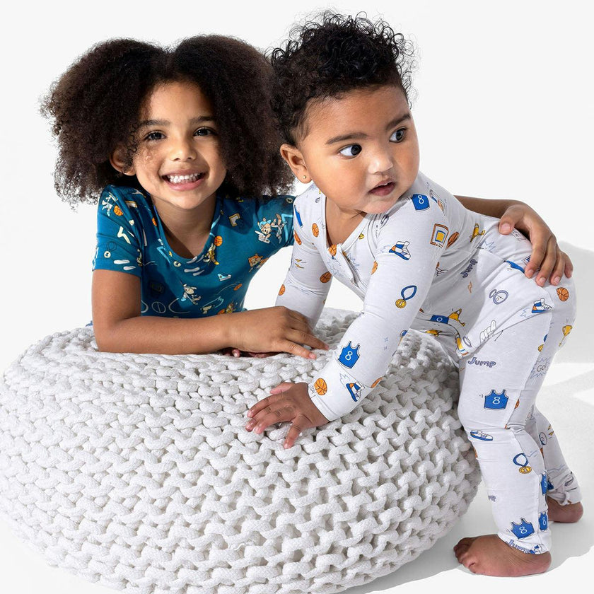 Basketball Pups Bamboo Kids Pajama Short Set