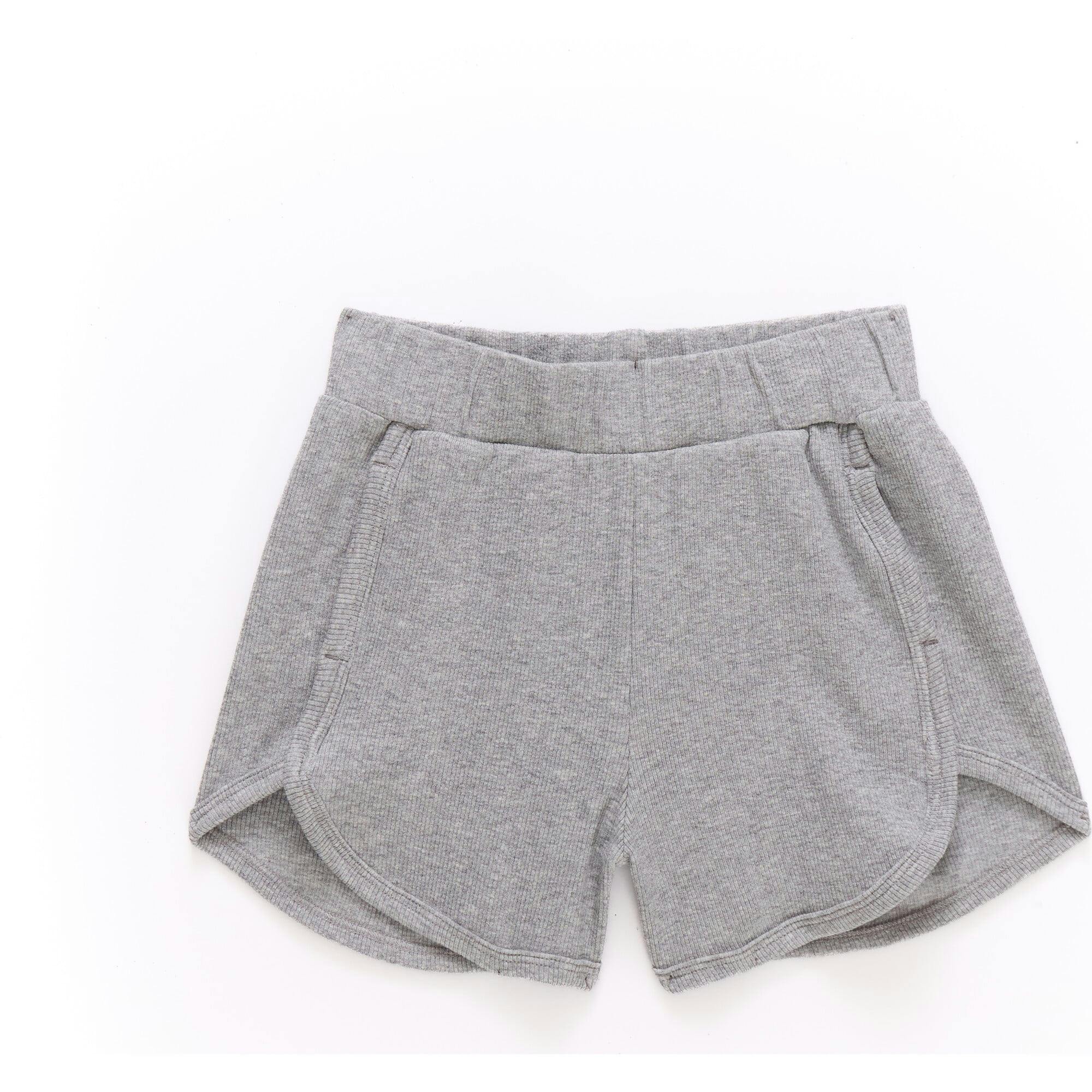 Girls Rib Shorts in Collegiate Gray