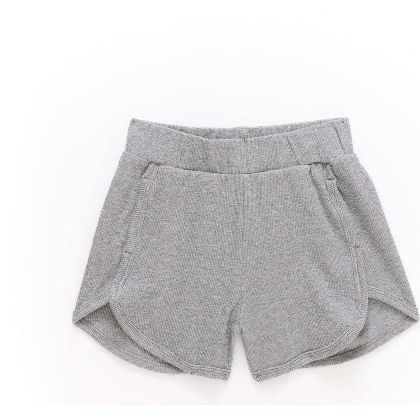 Girls Rib Shorts in Collegiate Gray