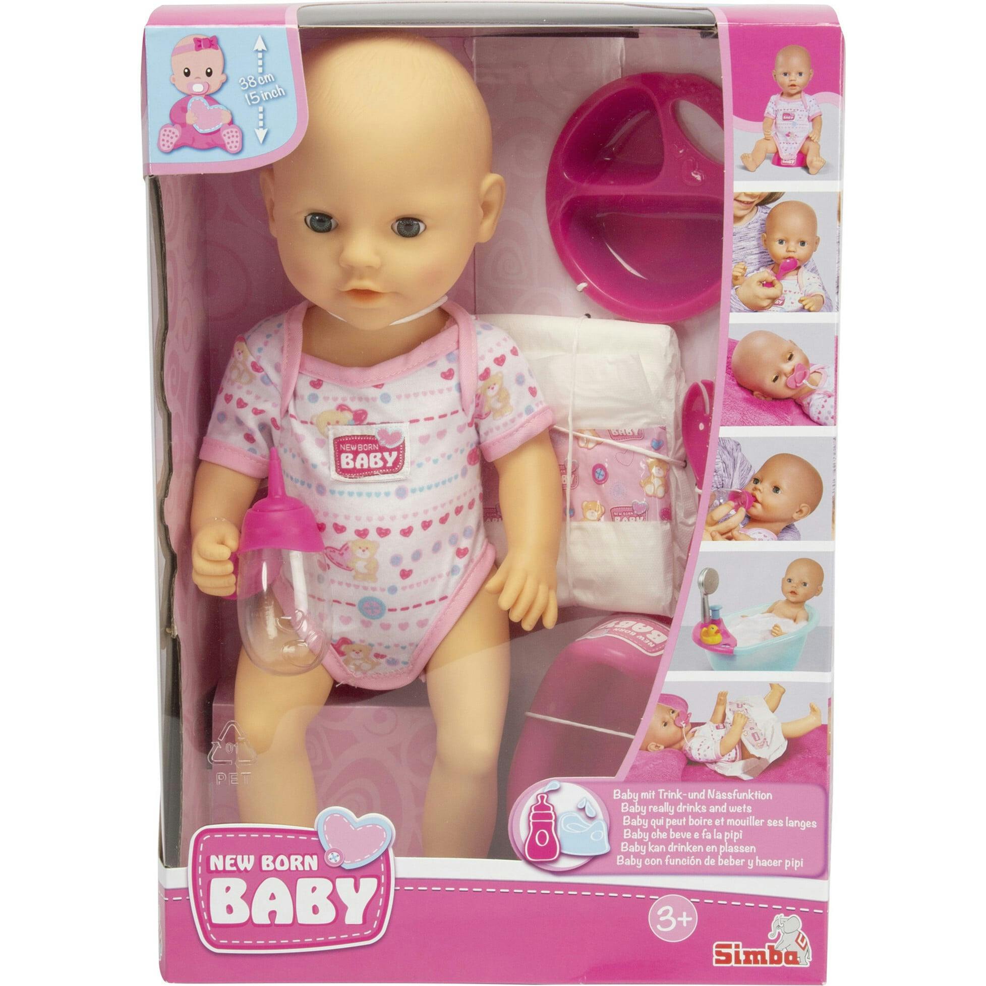Newborn Baby: Drink & Wet - 7pc Pink - 15