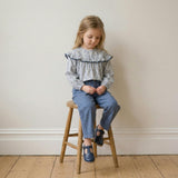 Organic Ruffle Cotton Blouse - Bluebell Vine