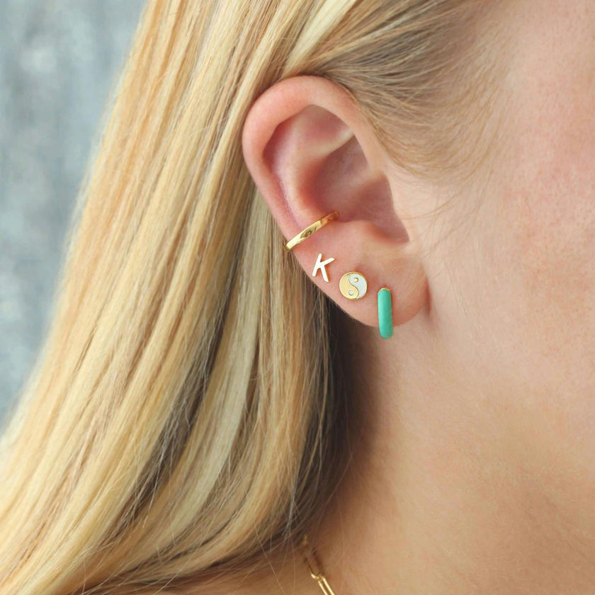 Enamel Huggie Hoop Earrings