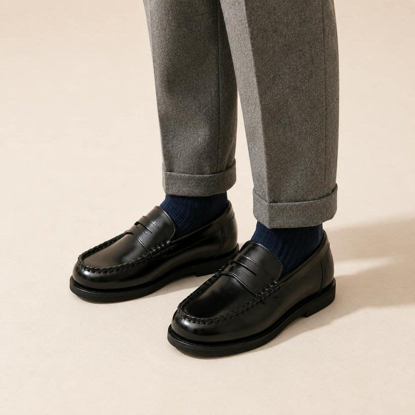 Scholar Moccasin | Black Leather
