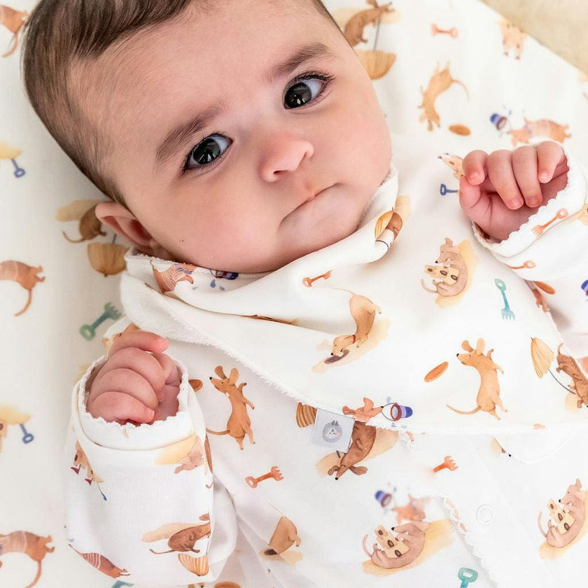 Beach Dogs Pima Cotton Baby Bib