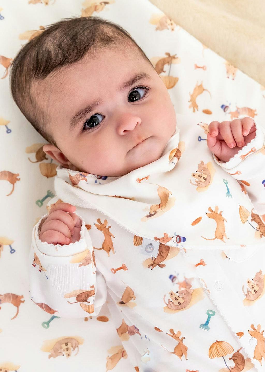 Beach Dogs Pima Cotton Baby Bib